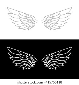 Wing Icon Set. Vector