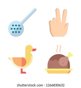 wing icon set. vector set about duck, peace, skimmer and chicken icons set.