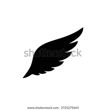 Wing icon silhouette vector illustration black