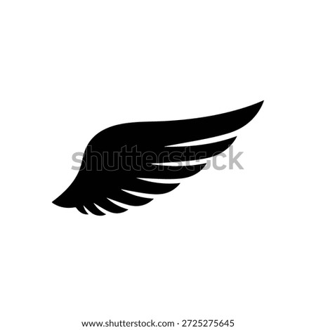 Wing icon silhouette vector illustration black