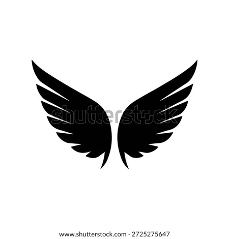 Wing icon silhouette vector illustration black