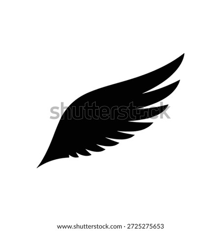Wing icon silhouette vector illustration black