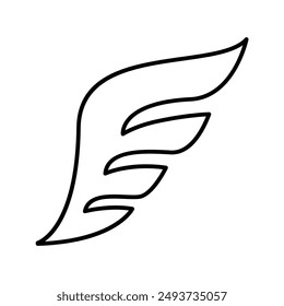 Wing icon in thin line style Vector illustration graphic design 