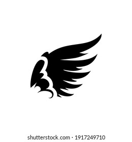 wing icon vector. flat style Design elements for poster, emblem, sign, logo, label.