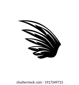 wing icon vector. flat style Design elements for poster, emblem, sign, logo, label.