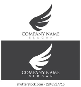 wing icon vector logo illustration template