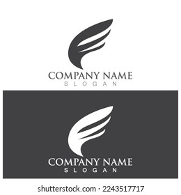 wing icon vector logo illustration template