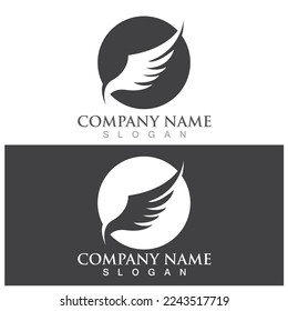 plantilla de ilustración de logotipo de icono de ala