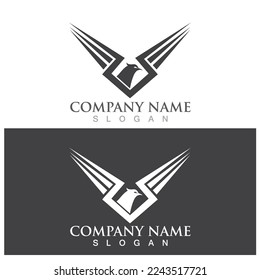 plantilla de ilustración de logotipo de icono de ala