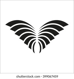 Wing icon vector. Vector Sign for Tattoos, Logos, Labels and Icons. Decorative Isolated Wings.