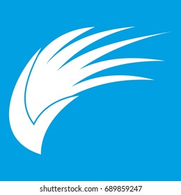 Wing icon white isolated on blue background vector illustration