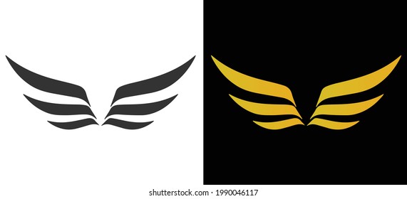 wing icon. Wings badge. Collection wing badge. Vector illustration.