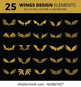 Wing icons vector set