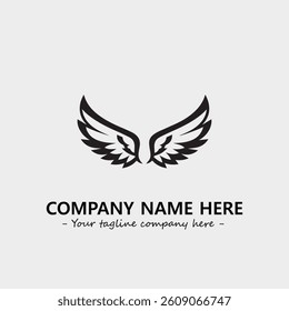 Wing illustration black and white for logo company vector image
