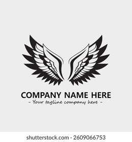 Wing illustration black and white for logo company vector image
