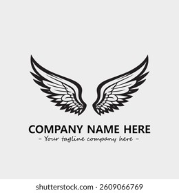 Wing illustration black and white for logo company vector image
