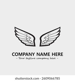 Wing illustration black and white for logo company vector image

