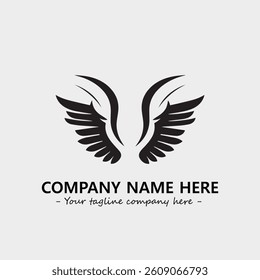 Wing illustration black and white for logo company vector image
