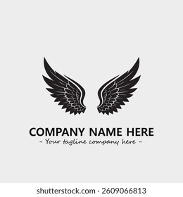 Wing illustration black and white for logo company vector image
