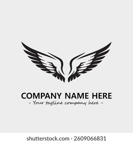 Wing illustration black and white for logo company vector image
