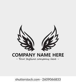 Wing illustration black and white for logo company vector image
