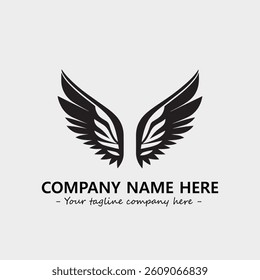 Wing illustration black and white for logo company vector image
