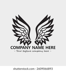 Wing illustration black and white for logo company vector image
