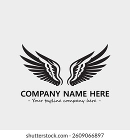 Wing illustration black and white for logo company vector image
