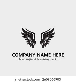 Wing illustration black and white for logo company vector image
