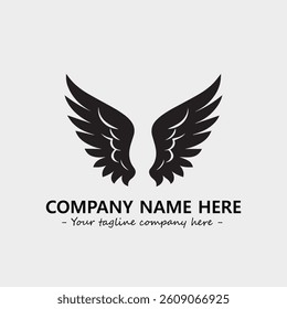 Wing illustration black and white for logo company vector image
