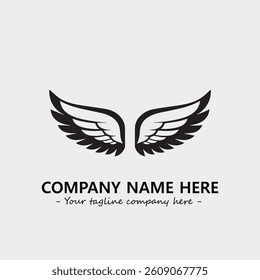 Wing illustration black and white for logo company vector image
