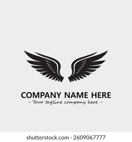 Wing illustration black and white for logo company vector image
