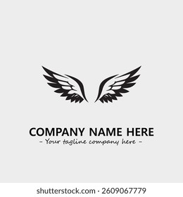 Wing illustration black and white for logo company vector image
