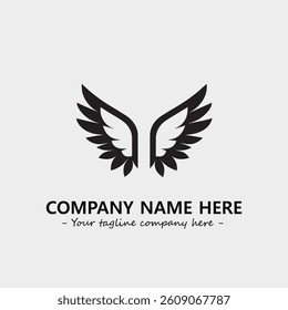 Wing illustration black and white for logo company vector image
