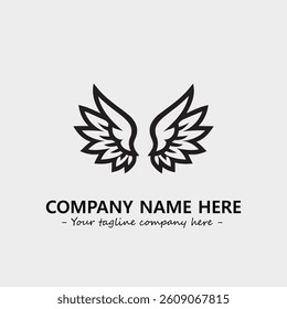 Wing illustration black and white for logo company vector image
