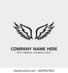 Wing illustration black and white for logo company vector image

