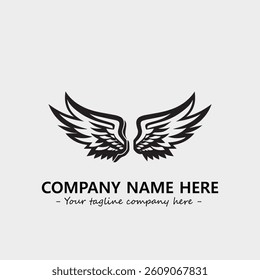 Wing illustration black and white for logo company vector image
