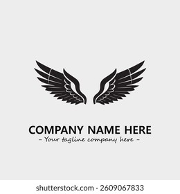 Wing illustration black and white for logo company vector image
