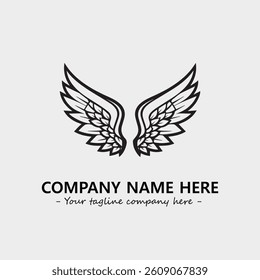 Wing illustration black and white for logo company vector image
