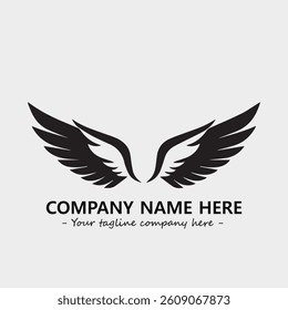 Wing illustration black and white for logo company vector image
