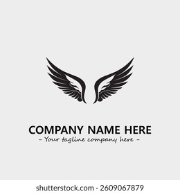 Wing illustration black and white for logo company vector image
