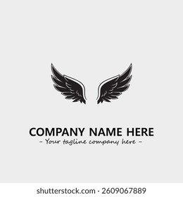 Wing illustration black and white for logo company vector image
