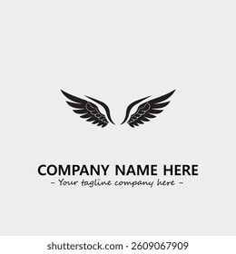 Wing illustration black and white for logo company vector image
