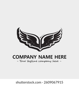 Wing illustration black and white for logo company vector image

