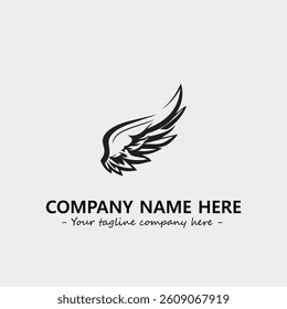 Wing illustration black and white for logo company vector image

