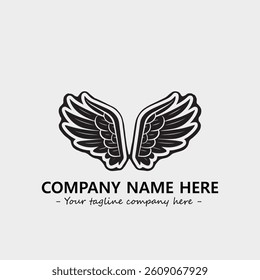 Wing illustration black and white for logo company vector image
