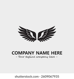 Wing illustration black and white for logo company vector image
