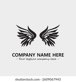 Wing illustration black and white for logo company vector image
