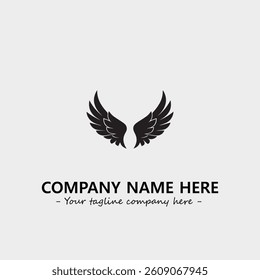 Wing illustration black and white for logo company vector image

