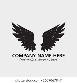 Wing illustration black and white for logo company vector image
